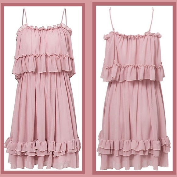 Off Shoulder Spaghetti Strap Ruffled Mini Dress - Picture 3 of 7